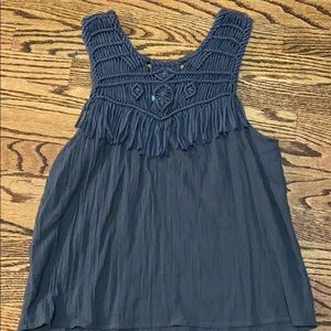 Aerie tank top with knit pattern on top